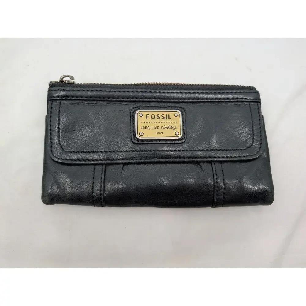 Bundle! Fossil Leather Crossbody Matching Wallet Timeless Capsule Minimalist